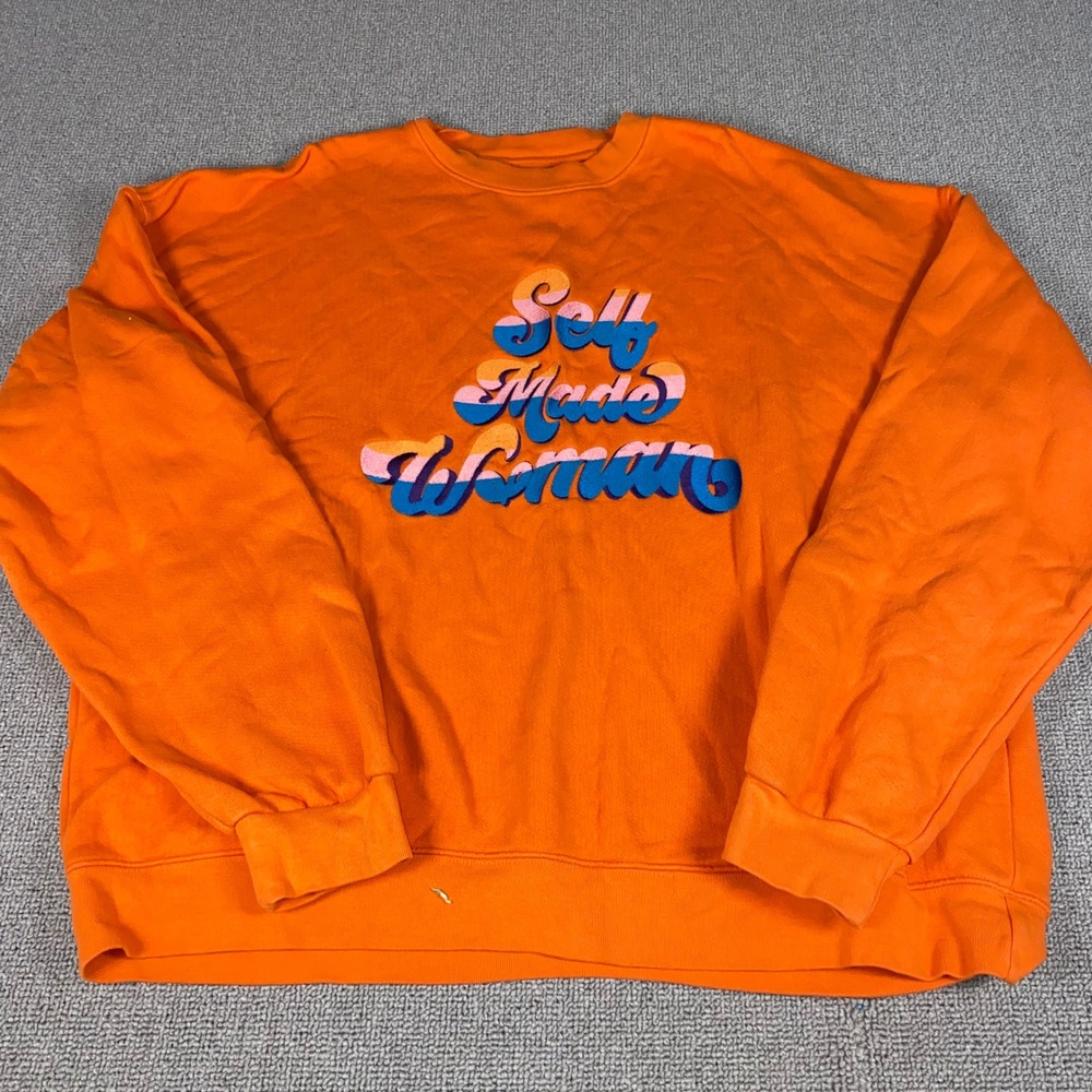 Good American x The B Project Self Made Woman Sweatshirt Women's 4 Orange 3Xl